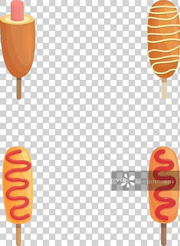 卡通香肠韩国小吃图标集图片素材