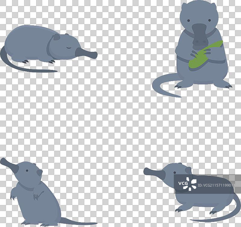 野生德斯曼图标集 卡通哺乳动物图片素材