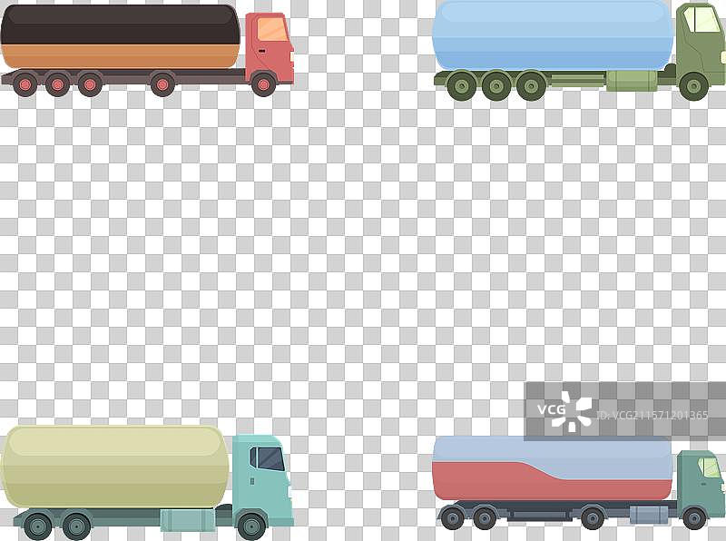 四个卡车图标的集合图片素材