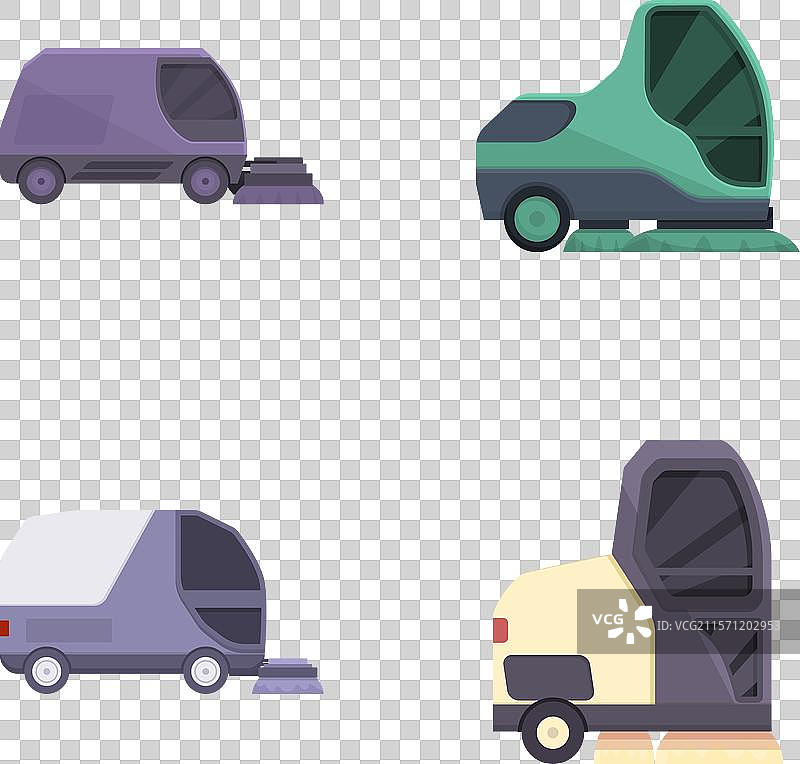 现代电动配送货车系列图片素材