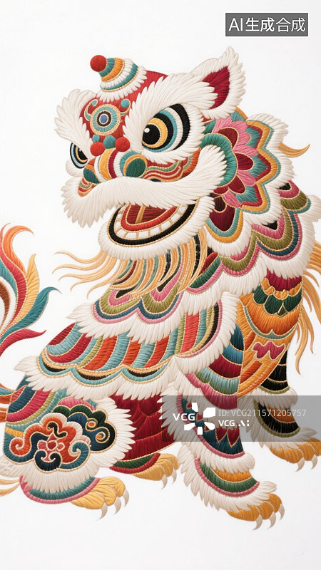 【AI数字艺术】中国传统舞狮艺术图片素材