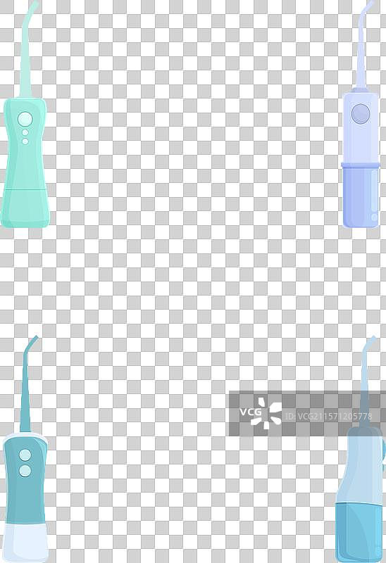 一组便携式水牙线，孤立在白色背景上图片素材