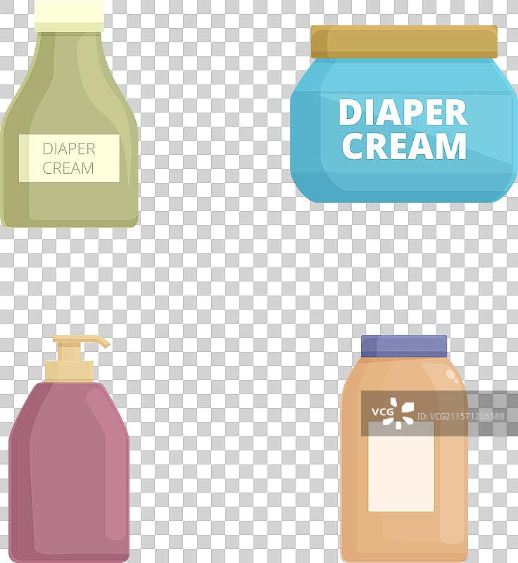 婴儿护理产品图标集图片素材