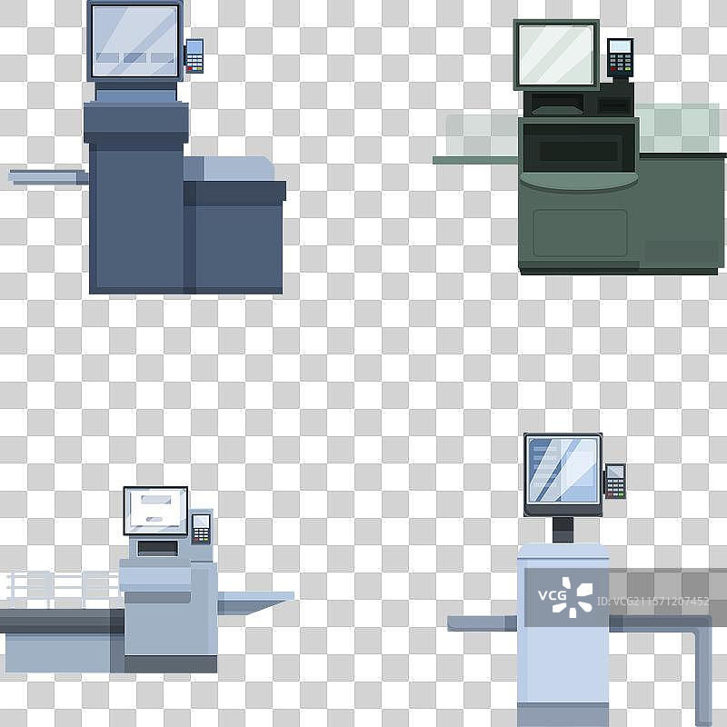 一组现代化的收银台图片素材