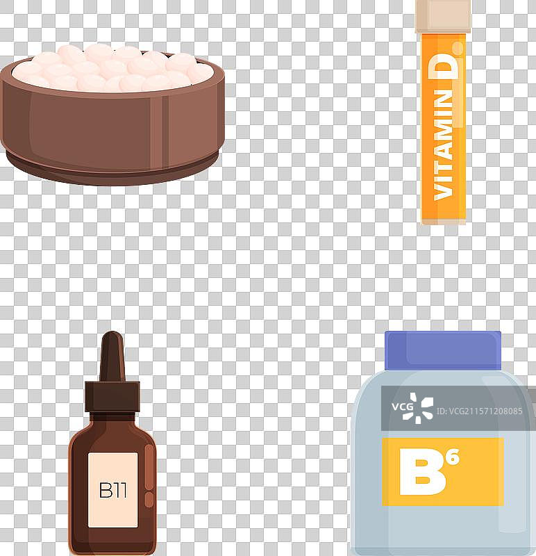 维生素补充剂和容器的组合图片素材
