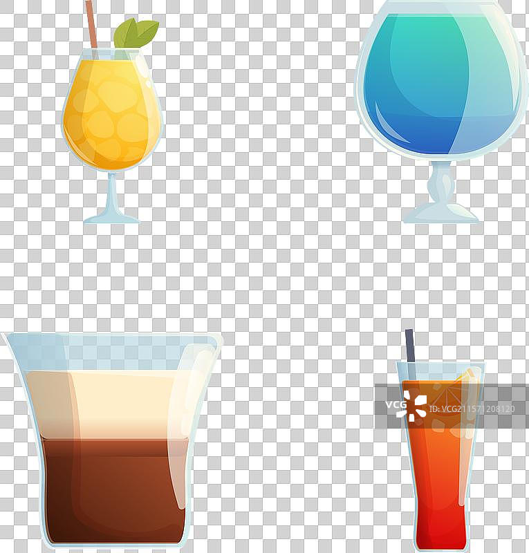各种饮料杯套装图片素材