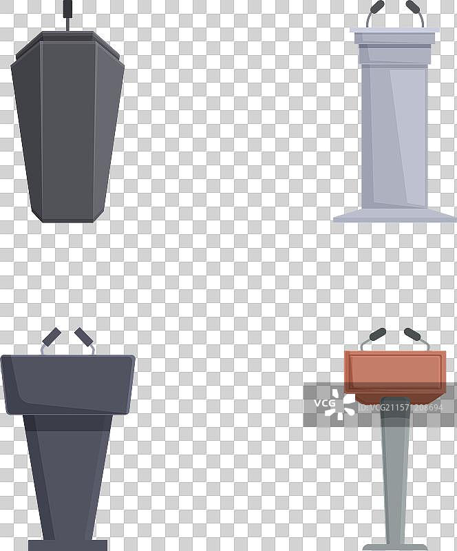 一组卡通讲台图片素材