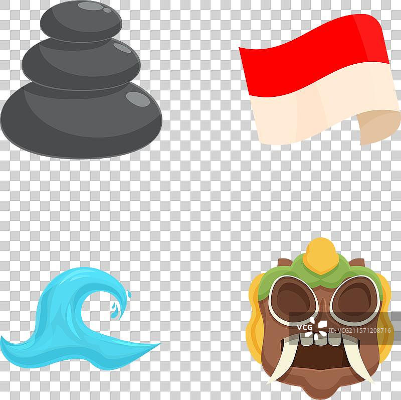 各种水疗和海滩图标集合图片素材