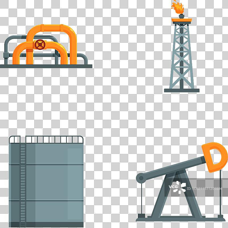 石油和天然气行业图标集图片素材