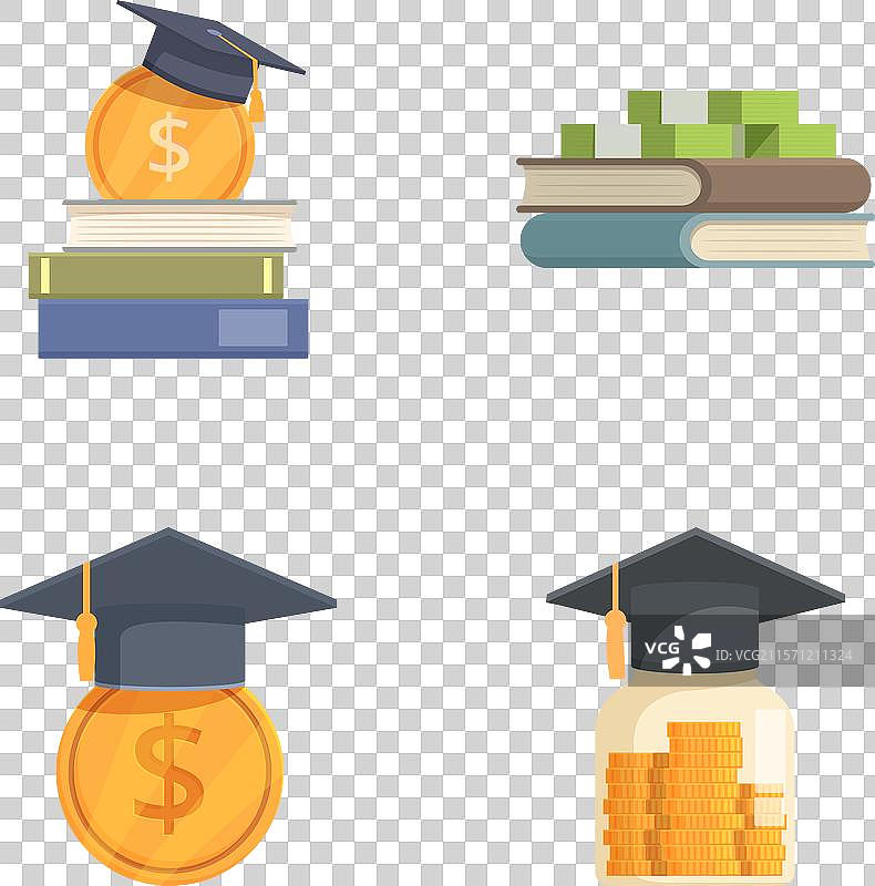 教育投资概念图标集图片素材