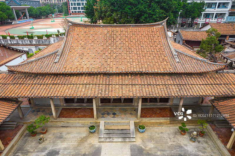 中国福建省莆田市元妙观三清殿航拍图片素材