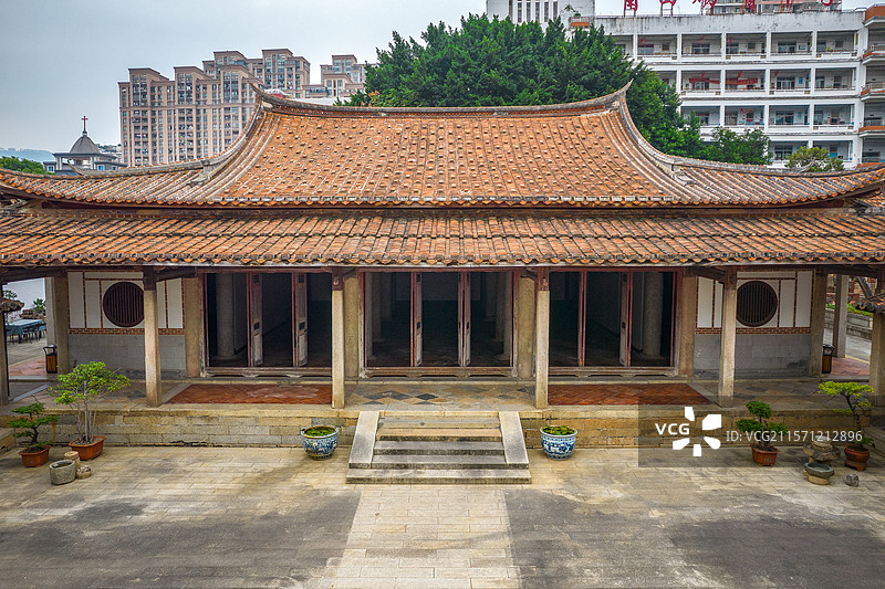中国福建省莆田市元妙观三清殿航拍图片素材