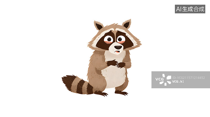【AI数字艺术】害羞的浣熊图片素材