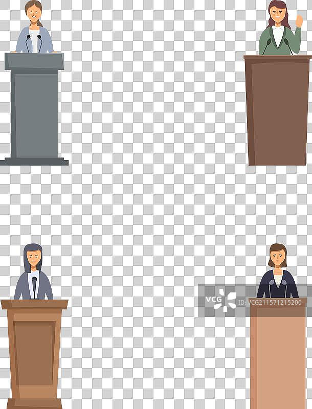 多元化的商业人士进行公共演讲图片素材