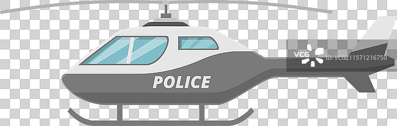 警察直升机在空中巡逻城市图片素材