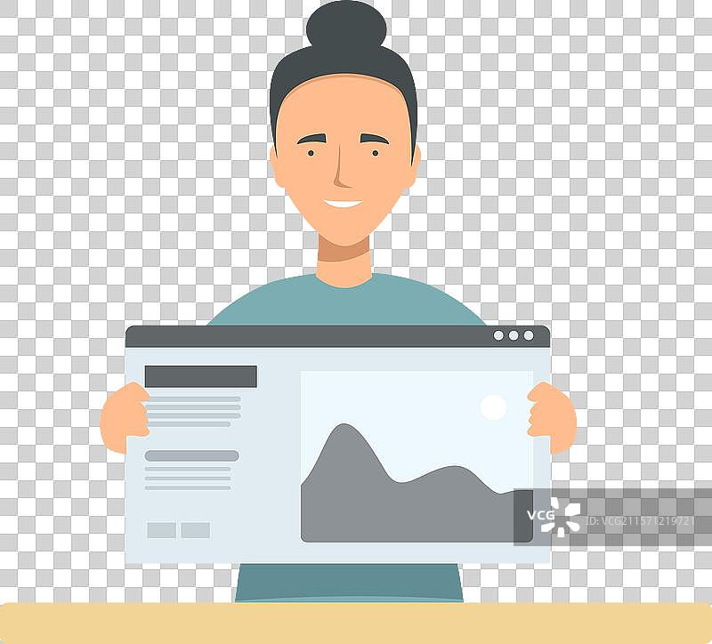 网页设计师在电脑上展示网站布局图片素材