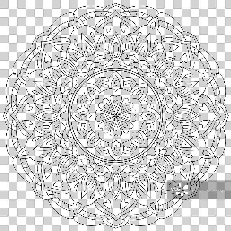 曼陀罗花纹插画设计免抠元素4图片素材