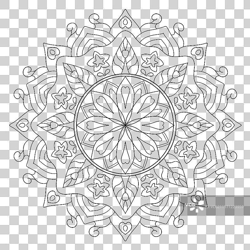曼陀罗花纹插画设计免抠元素3图片素材