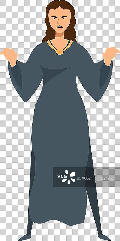 身穿中世纪女王裙子的女人正在施展魔法图片素材