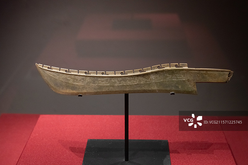 北京大运河博物馆看见殷商展玉刀商代安阳殷墟遗址花园庄村亚长墓出土中国社会科学院考古研究所藏品图片素材