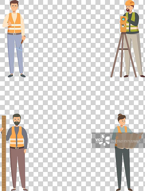 一组建筑工人图片素材