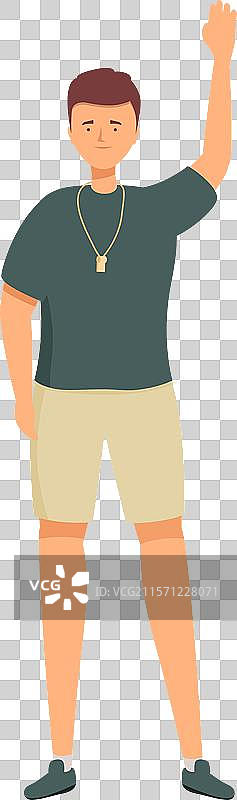 年轻男性裁判举手示意图片素材