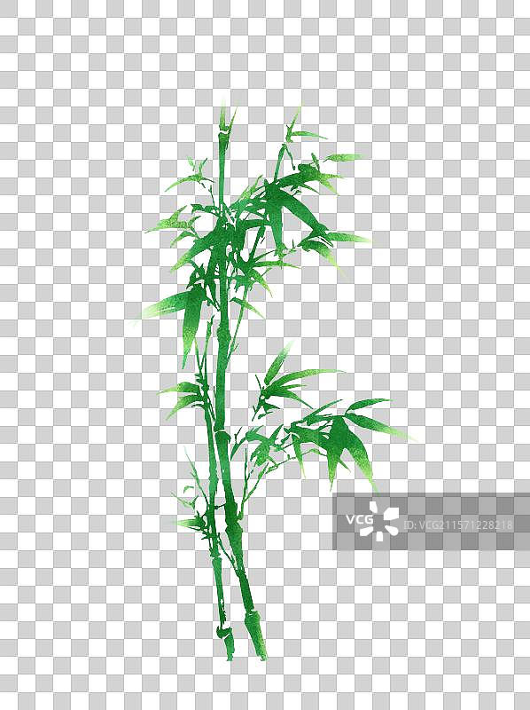 手绘水墨风格翠竹竹子免抠元素图片素材