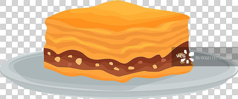 美味的土耳其巴克拉瓦放在盘子上图片素材