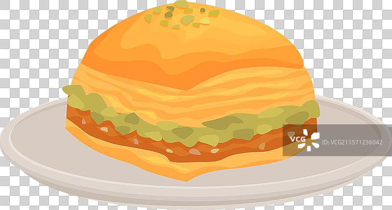 美味的巴克拉瓦放在盘子上图片素材