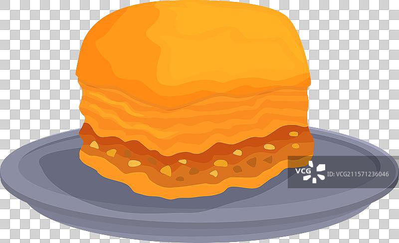 美味的巴克拉瓦静静地摆放在盘子上，等待着图片素材