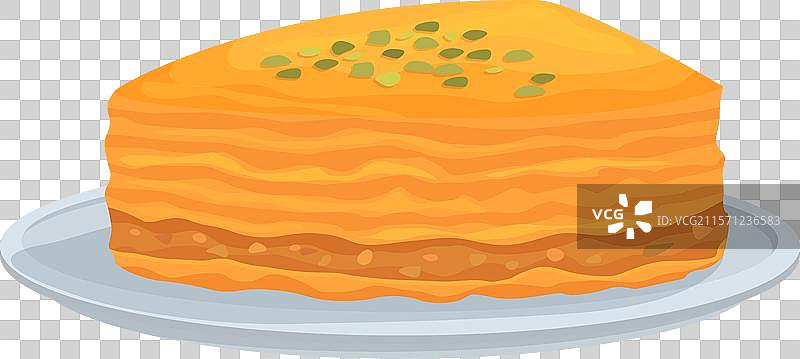 放在盘子上的巴克拉瓦，上面撒着图片素材