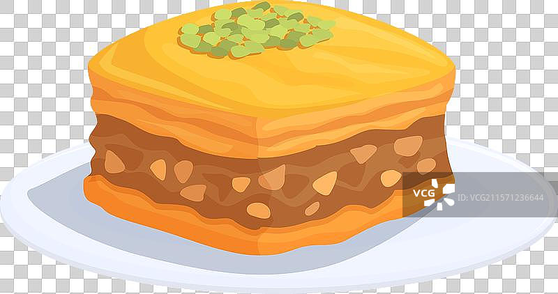 美味的巴克拉瓦放在盘子上图片素材