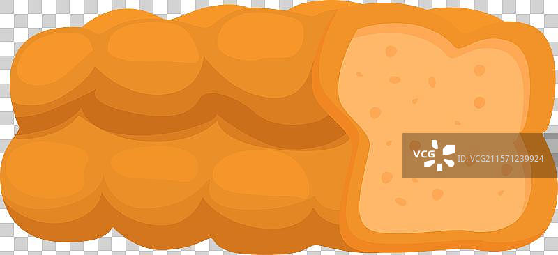 新鲜出炉的面包，切片展示内部。图片素材