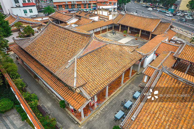 中国福建省莆田市元妙观三清殿航拍图片素材