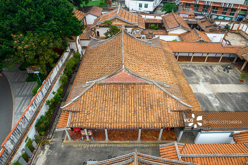 中国福建省莆田市元妙观三清殿航拍图片素材