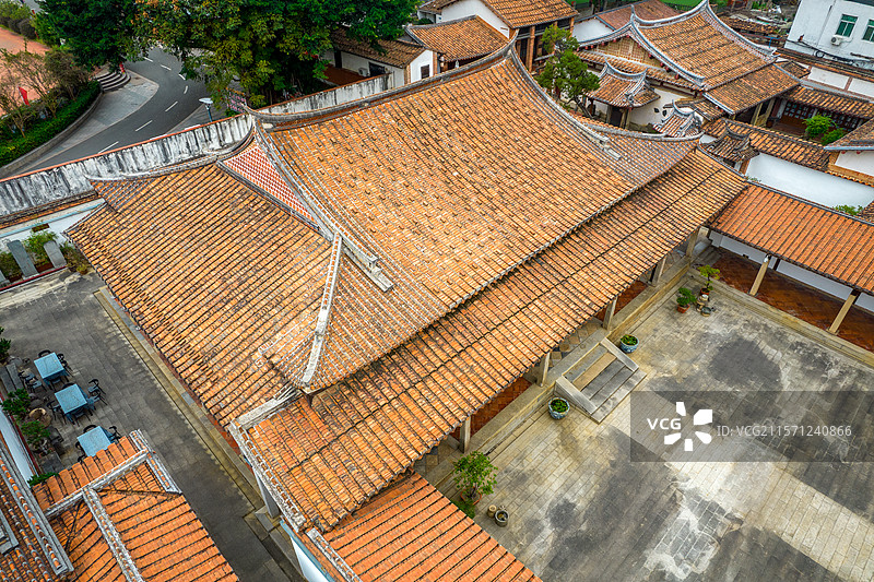 中国福建省莆田市元妙观三清殿航拍图片素材