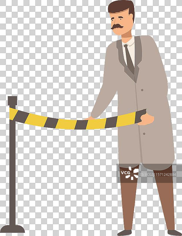 侦探角色放置黄色与黑色物品图片素材