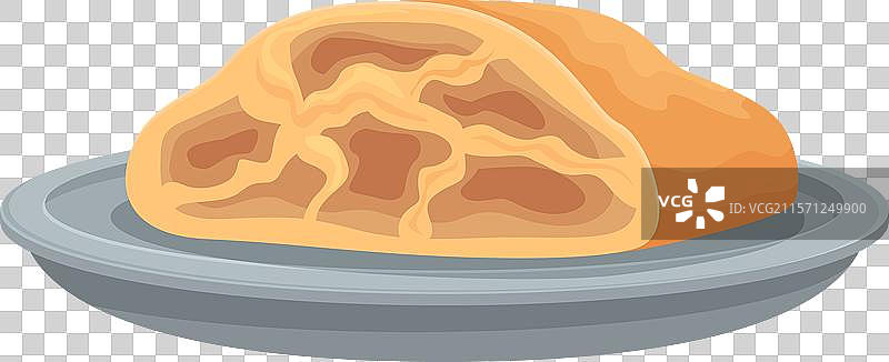 美味的苹果卷在圆盘上被端上来图片素材