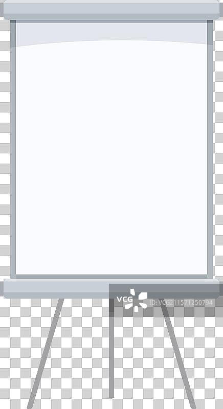 白色空白投影幕布支撑在三脚架上图片素材