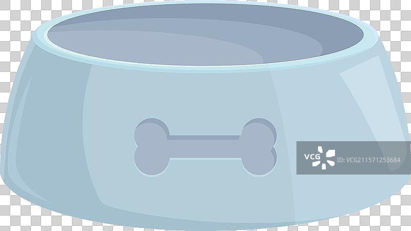 蓝色狗碗上有骨头符号，等待被使用图片素材