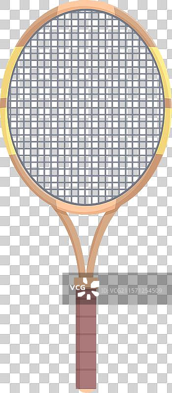 白色背景上竖立的木制网球拍图片素材