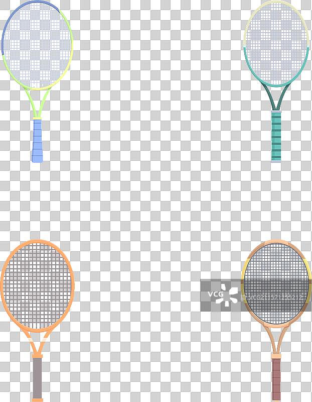 四种不同的球拍运动组合图片素材