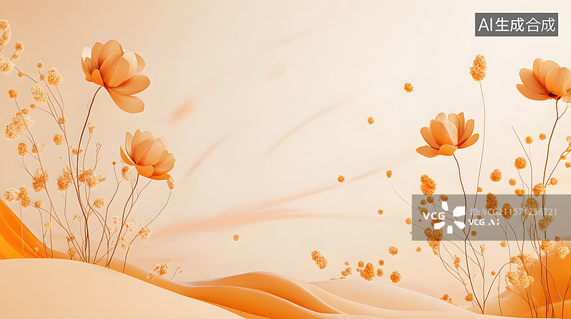【AI数字艺术】淡雅花卉的温柔低语图片素材