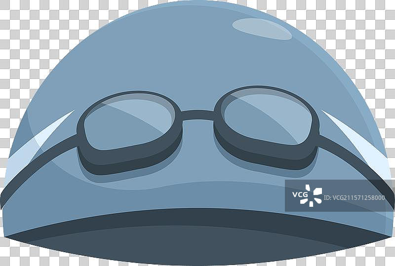 游泳帽和护目镜放在白色背景上图片素材