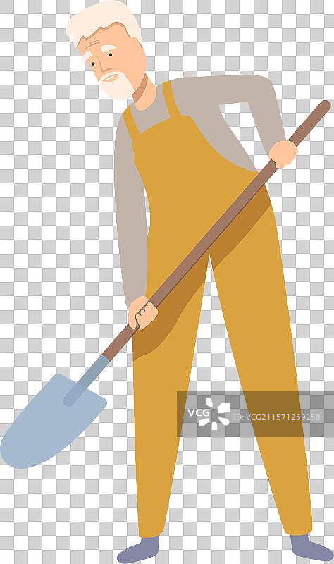 老农正在用铲子挖土图片素材