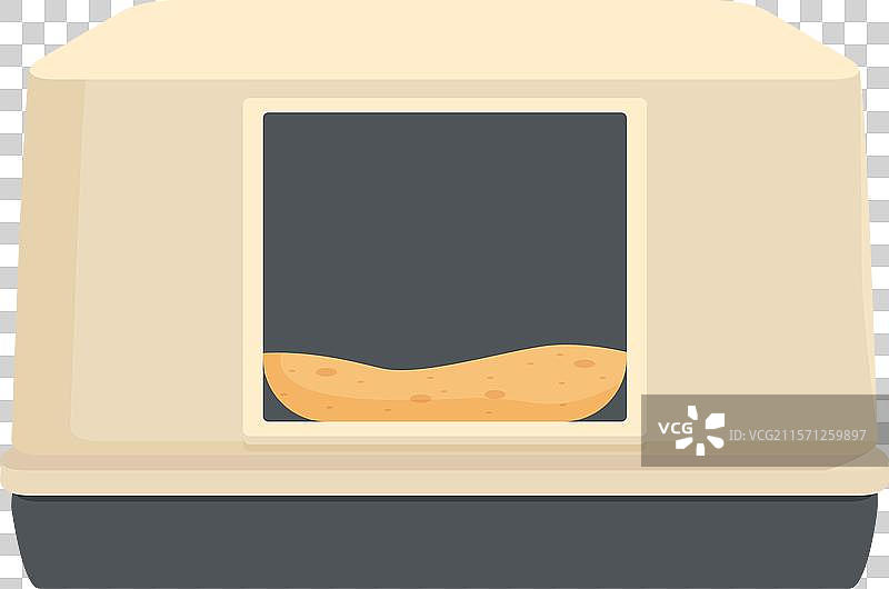 现代猫砂盆，配有吸水砂图片素材