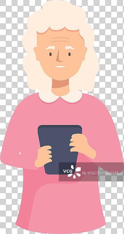 老年女性使用平板电脑探索现代科技图片素材