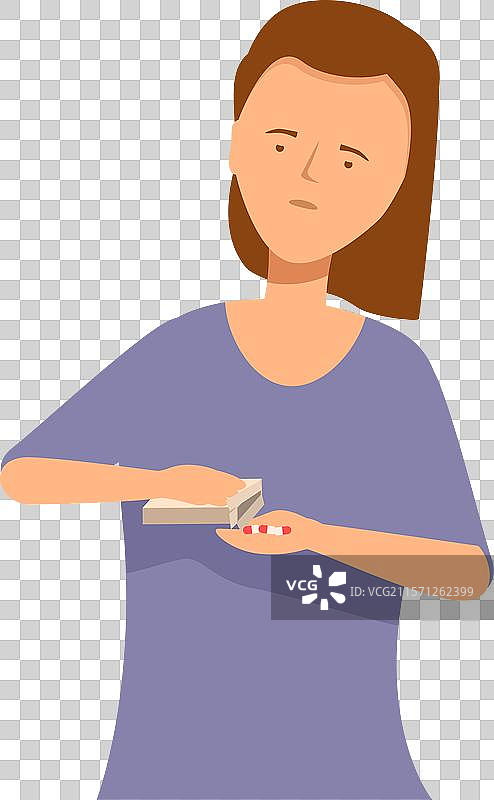 年轻女性从药盒中取药片图片素材