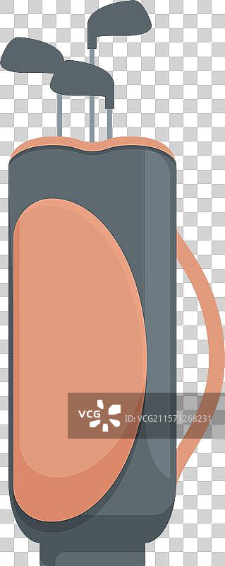 高尔夫球包，球杆直立露出图片素材