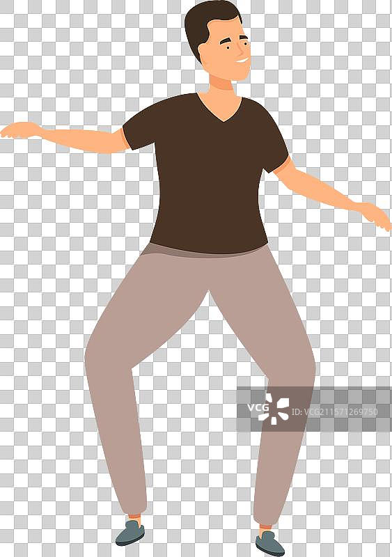 年轻男子穿着休闲服跳舞图片素材